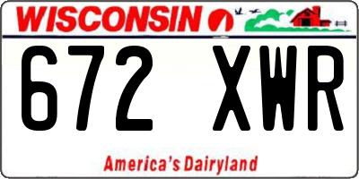 WI license plate 672XWR