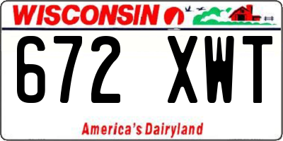 WI license plate 672XWT
