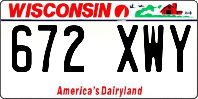 WI license plate 672XWY