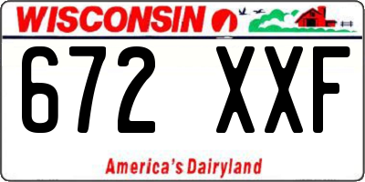WI license plate 672XXF