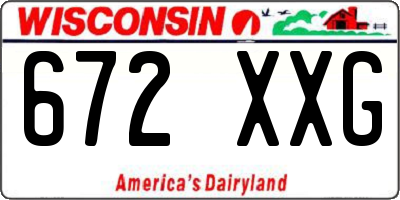 WI license plate 672XXG