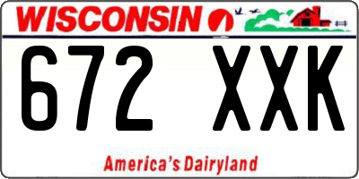 WI license plate 672XXK