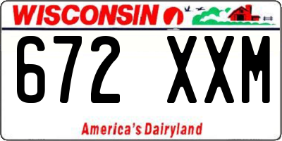 WI license plate 672XXM