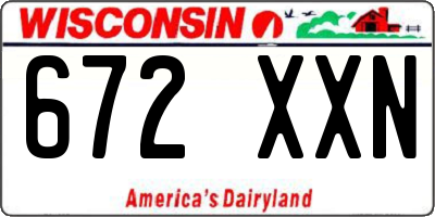 WI license plate 672XXN