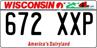 WI license plate 672XXP