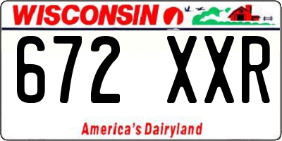 WI license plate 672XXR