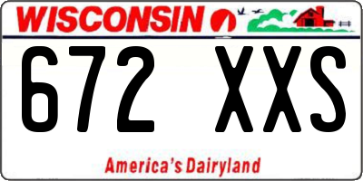 WI license plate 672XXS
