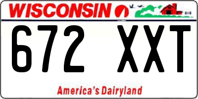 WI license plate 672XXT