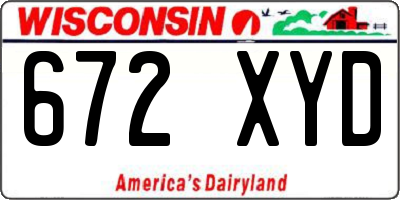 WI license plate 672XYD