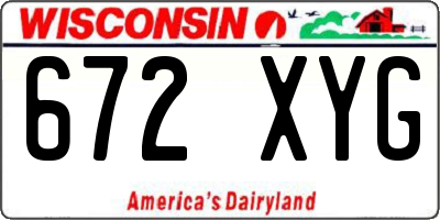 WI license plate 672XYG