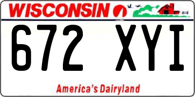 WI license plate 672XYI