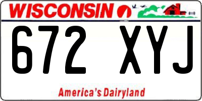 WI license plate 672XYJ