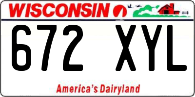 WI license plate 672XYL