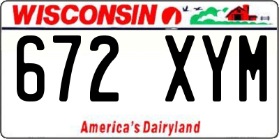 WI license plate 672XYM
