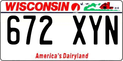 WI license plate 672XYN