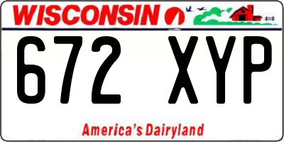 WI license plate 672XYP