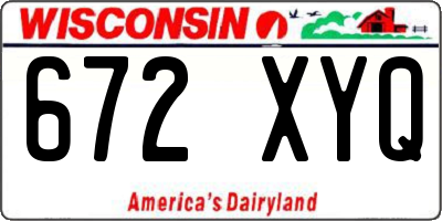WI license plate 672XYQ