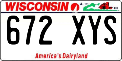 WI license plate 672XYS