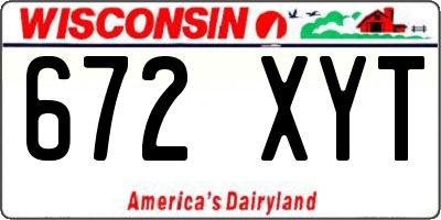 WI license plate 672XYT