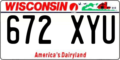 WI license plate 672XYU