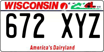 WI license plate 672XYZ