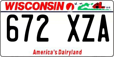 WI license plate 672XZA