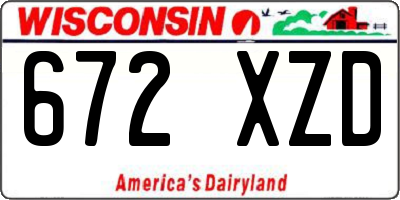 WI license plate 672XZD