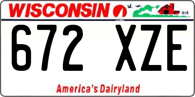 WI license plate 672XZE