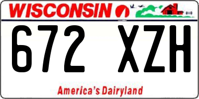 WI license plate 672XZH