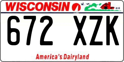 WI license plate 672XZK