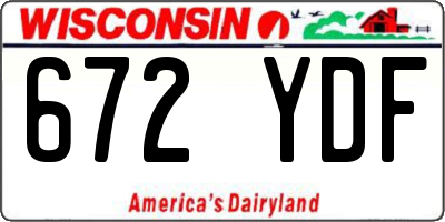 WI license plate 672YDF
