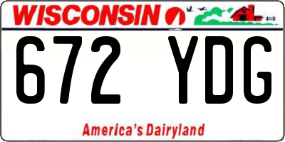 WI license plate 672YDG