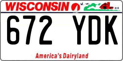 WI license plate 672YDK