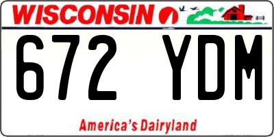 WI license plate 672YDM