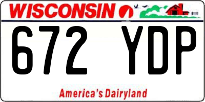 WI license plate 672YDP