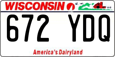WI license plate 672YDQ