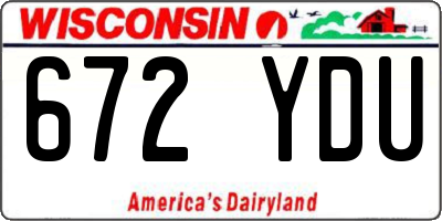 WI license plate 672YDU