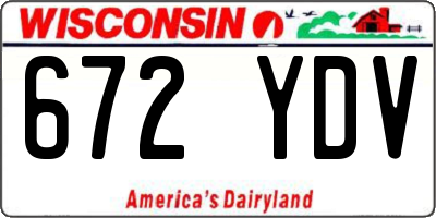 WI license plate 672YDV