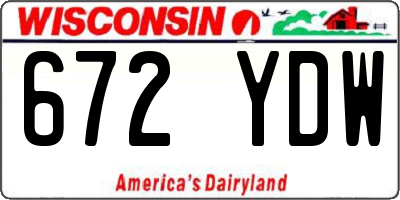 WI license plate 672YDW