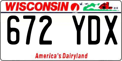 WI license plate 672YDX