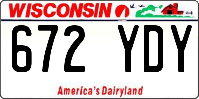 WI license plate 672YDY