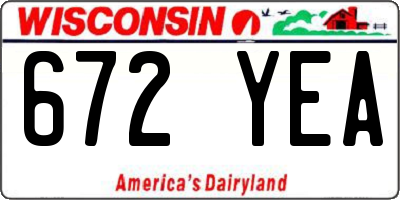 WI license plate 672YEA
