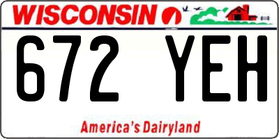 WI license plate 672YEH