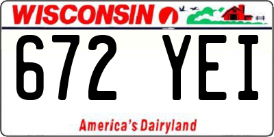 WI license plate 672YEI
