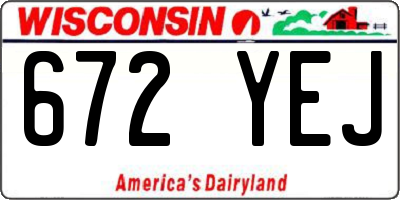 WI license plate 672YEJ