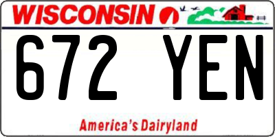 WI license plate 672YEN
