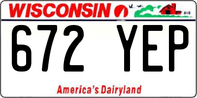 WI license plate 672YEP