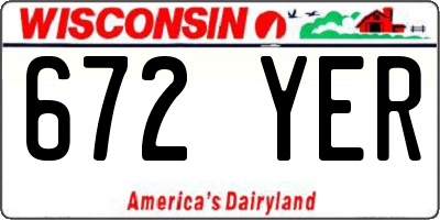 WI license plate 672YER
