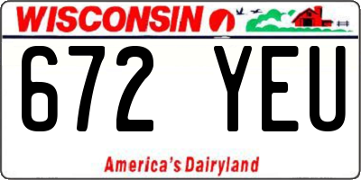 WI license plate 672YEU