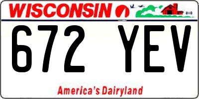 WI license plate 672YEV